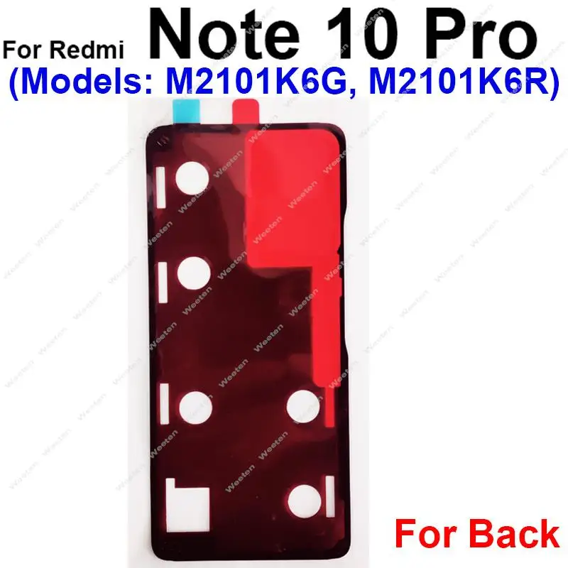 Back Battery Cover Adhesive Sticker For Xiaomi Redmi Note 10 9 8 7 Pro 5G Note 9s Note 8T Housing Door Glue Tape Repair Parts