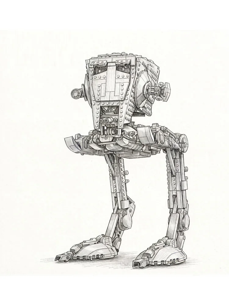 2026 Neuer AT-ST 1513-Teiliger Roboter-Bausatz Auf Lager Kreative Serie Heimdekoration Ideales Weihnachts- & Geburtstagsgeschenk – Detail 2