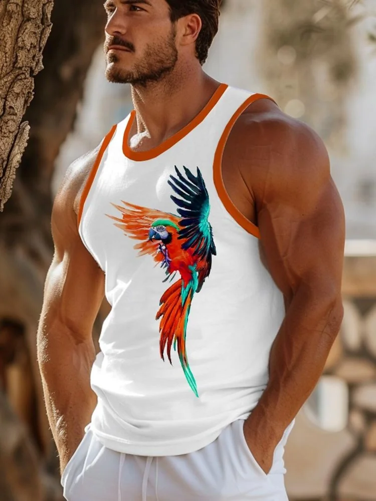 

2025 Summer Casual Men's Loose Tank Top, Outdoor Running And Fitness Men's Sports Sleeveless T-shirt Seaside Surfing Men's Top