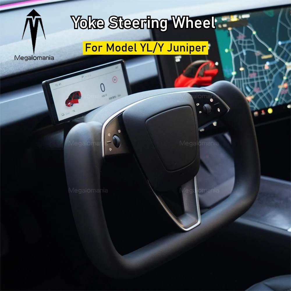 Model YL Yoke Handle Heating Steering Wheel for Tesla Model Y Juniper Personalized Racing Style Leather Customized