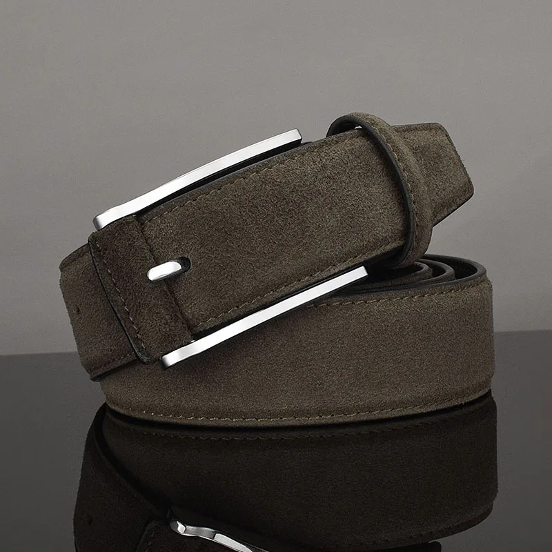 High Quality Casual Men Designer Fashion Pin Buckle Leather belts Luxury Famous Brand young Jeans Brown Genuine Leather Belt