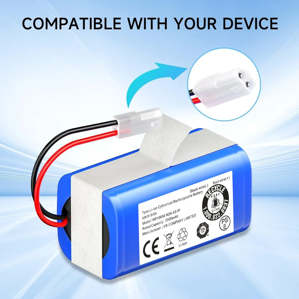 For XiaoMi G1 MJSTG1 MIJIA Essential Robot Vacuum Cleaner 14.4V 3200mAh Rechargeable Li-ion Battery Pack