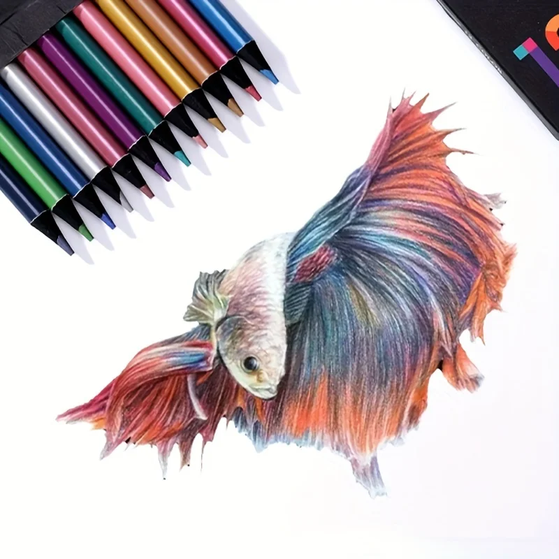12 Color Metallic Colored Pencils Drawing Sketching Set Coloring Colour Pencils Brutfuner Profession Art Supplies For Artist image 5