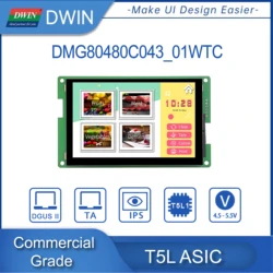 DWIN 4.3 Inch TFT LCD Module 800*480 Pixel Commercial Touch Screen TTL Smart Didplays HMI DMG80480C043_01W/02W