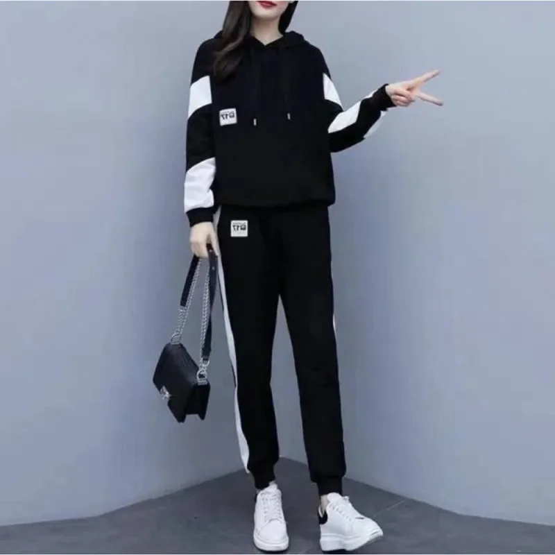 

Women's Plus Size Clothing Elegant Leisure Sport Sweater Suit Autumn 2025 New Loose Hooded Top And Pants Two Piece Set For Women