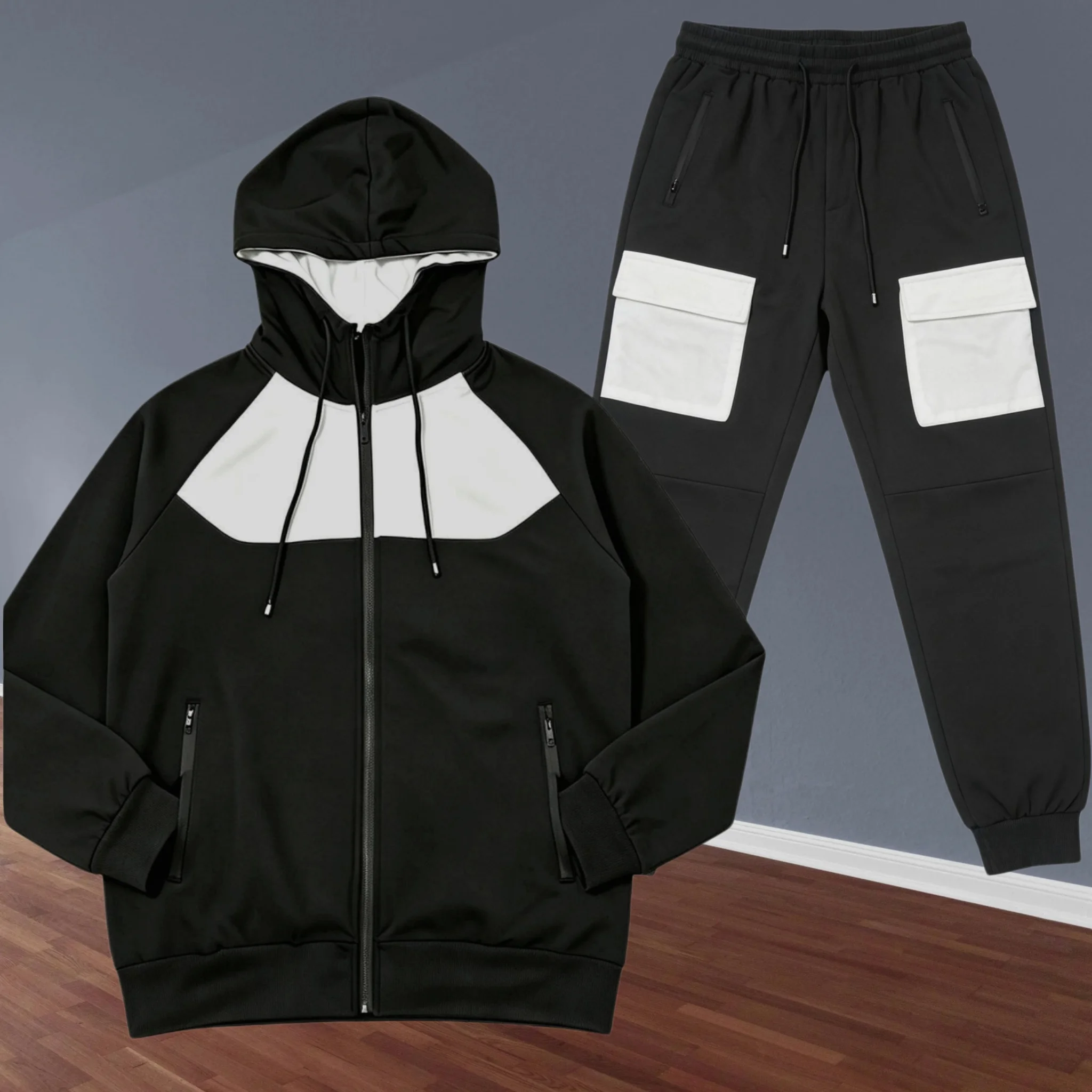 カラーブロック メンズ 2ピース トラックスーツ ジップアッ - Cargo Jogger Pants のレビューと価格