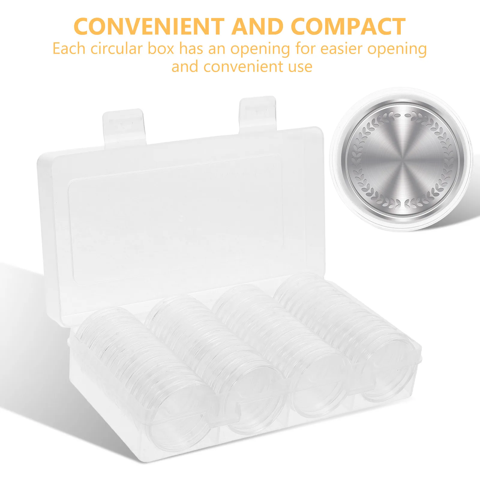 1Set Transparent Coin Storage Box Plastic Organizer Coin Protector Collector Holder Display Case Coins Holder Holders for Coins