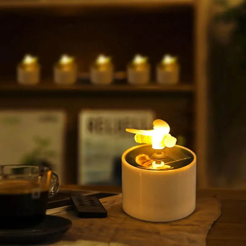 Solar Led Tea Lights Bee Design Flameless LED Tea Light Reusable Table Accent Garden Decoration For Halloween And Christmas