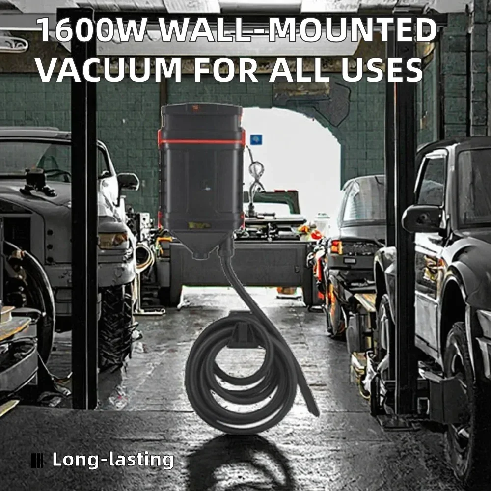 Heavy Duty Wall Mounted Wet/Dry Vacuum Cleaners for Car Washes 1800 Watts High Absorption Industrial Vacuum Cleaners