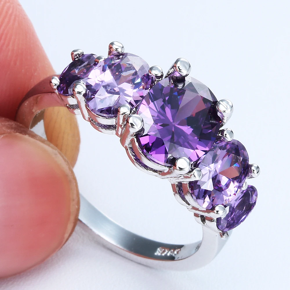 women Wedding luxury Engagement jewelry hot elegant fashion jewellery Eternity red cz promise rings free Distribution