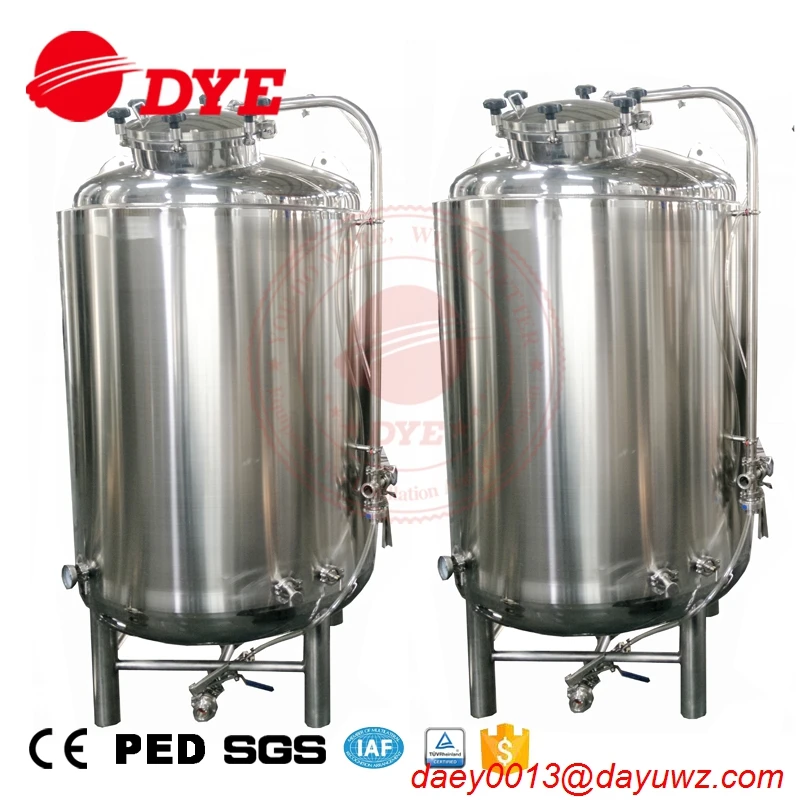 200L 300L 400L 500L stainless steel beer brite tank beer fermenter with double cooling jacket