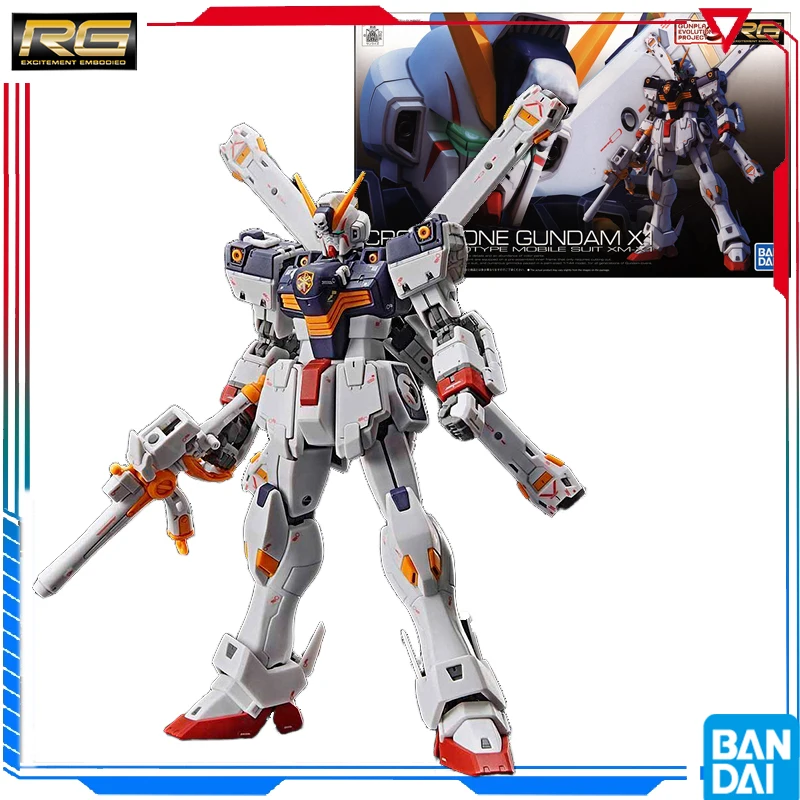 Bandai Original Gundam Model Kit RG 1/144 CROSSBONE GUNDAM X1 Anime Action Figure Assembly Toys Children's Gifts