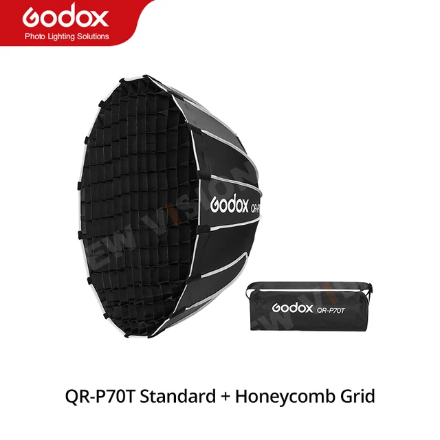 Godox QR-P60T QR-P90T QR-P120T 60CM 90CM 120CM 150CM snelkoppeling parabolische diepe softbox + honingraat raster voor fotografie flitser