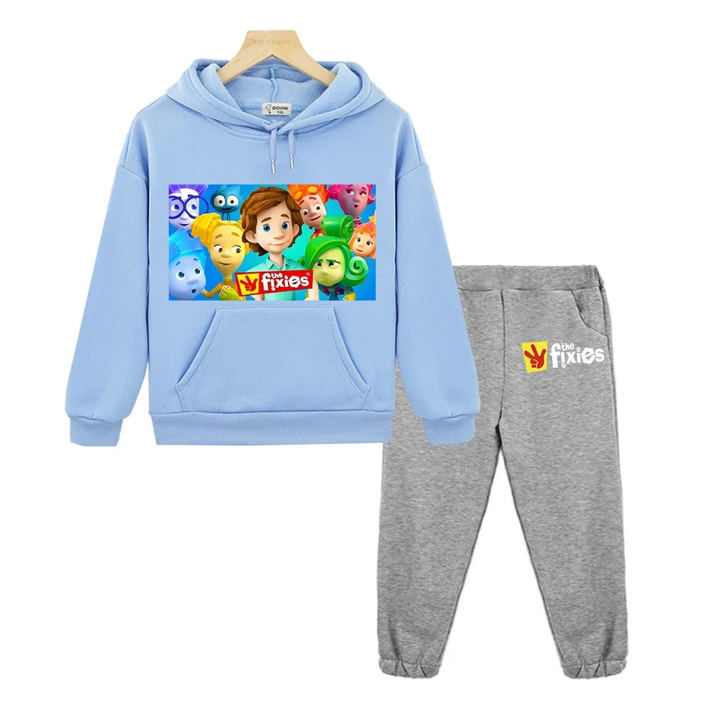 The Fixies Russia anime hoodie Fleece sweatshirt kids boutique clothes Autumn pullover y2k Kawaii Jacket Hooded boys girls Sets image 3