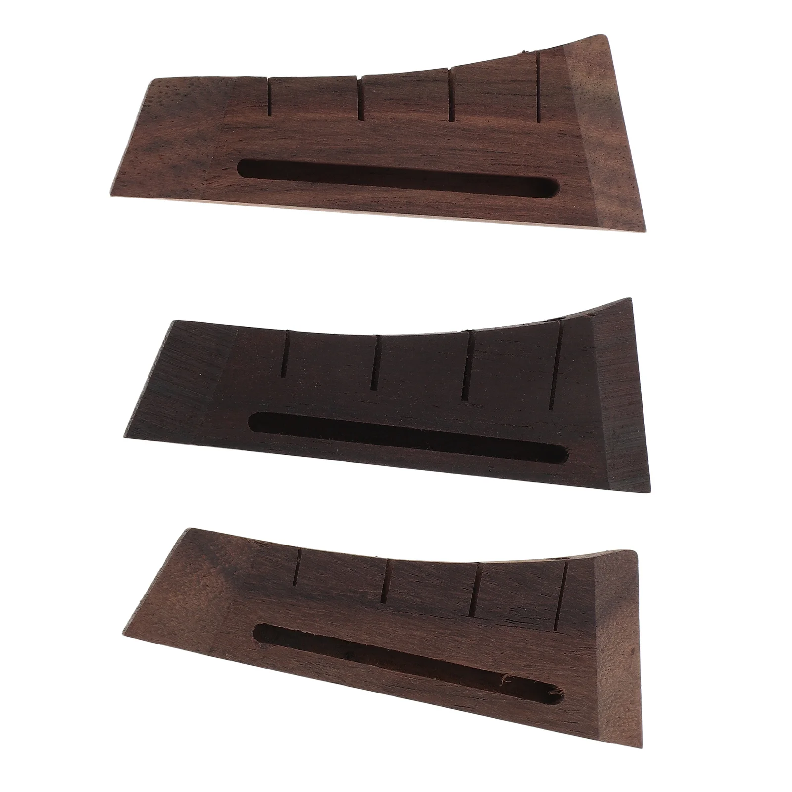 

3Pcs Selected Wood Ukulele Bridge Warm Rich Tone Easy Installation Replacement Part for 4 String Ukuleles Musical Instruments