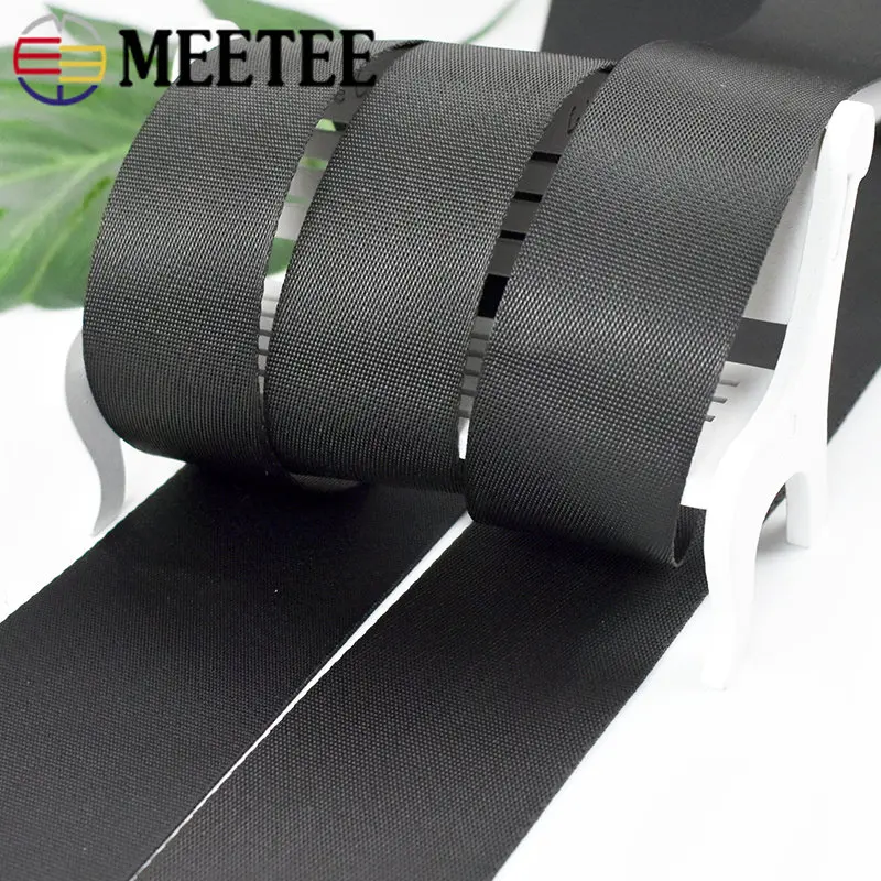 10Meters 10-100mm Nylon Webbing Black Ribbon Bag Shoulder Strap for Clothes Pet Collar Tape Luggage Belt Band Sewing Accessories