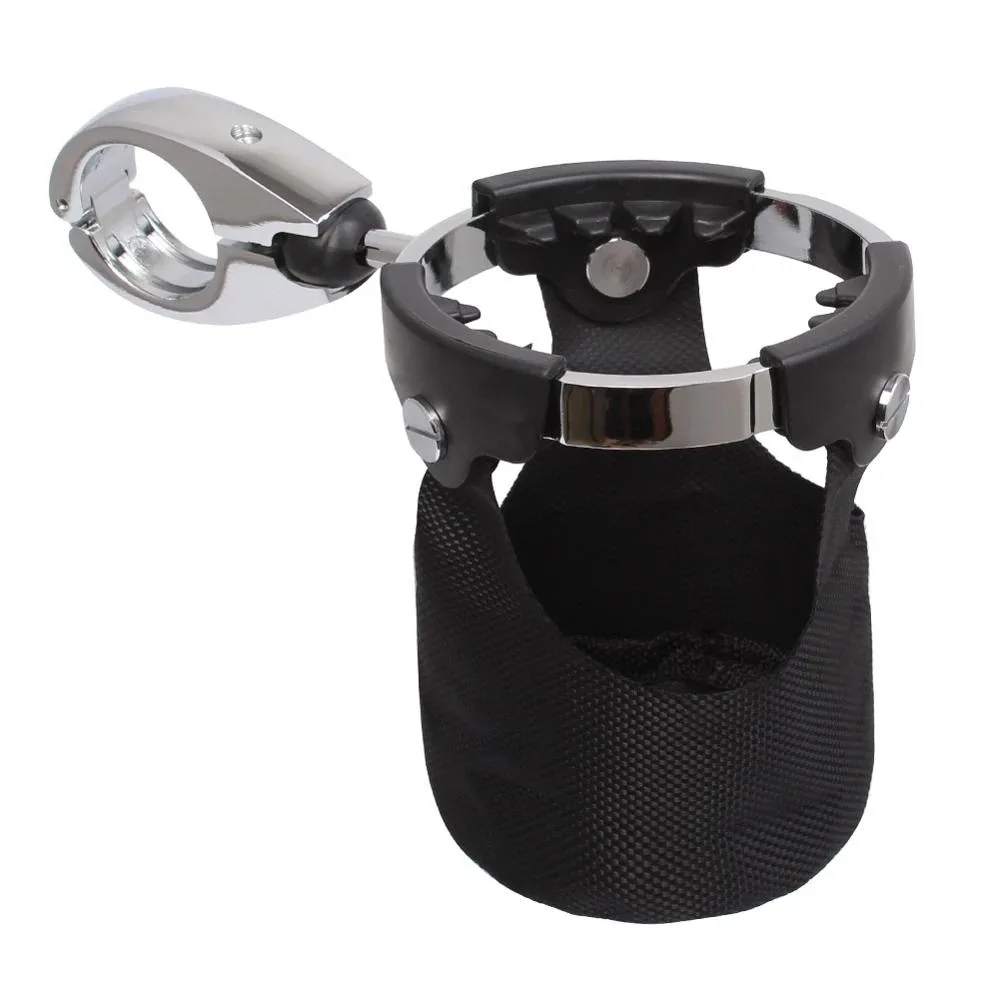 

Универсальный держатель для напитков для мотоцикла, руль с 360° ° Поворотный шариковый кронштейн и нейлоновая корзина