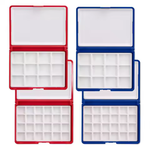 12/24-grid Empty Paint Palette Mini Watercolor Paint Dispensing Box Washable Art Student Travel Portable Painting Supplies