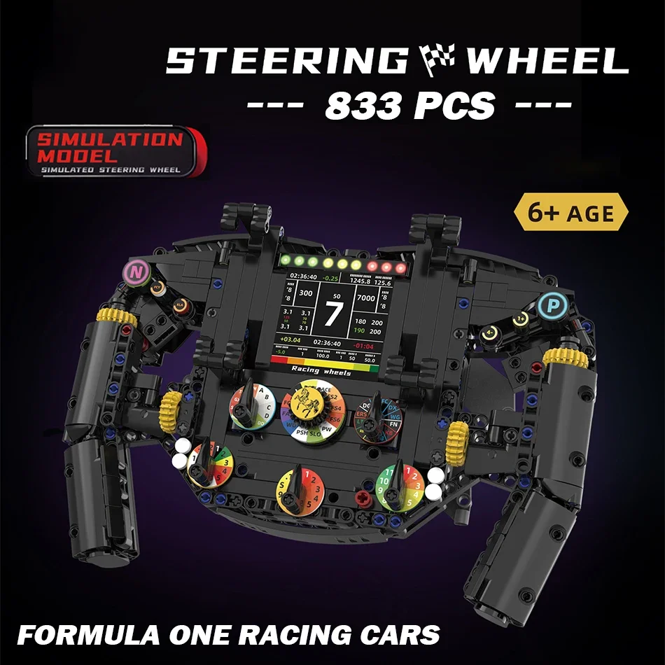 

New Technical Creative Phone Holder Building Blocks Set Racing Car Steering Wheel Model Construction for Adults Toys Kids Gifts