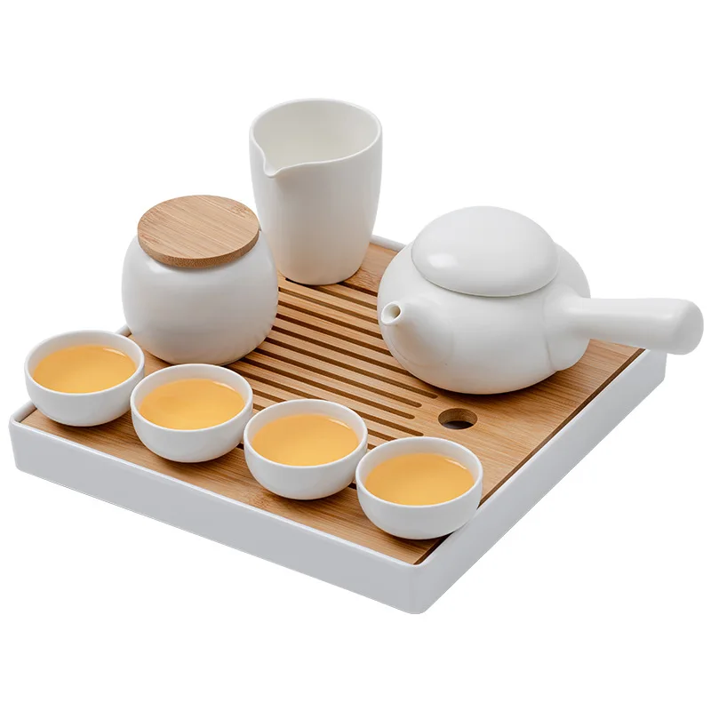 

All season hotel's same tea set, Japanese ceramic teapot, tea tray, home small skill set, outdoor portable travel bag