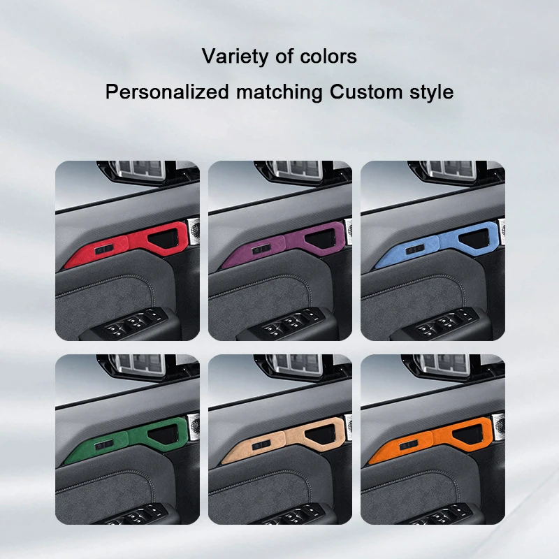

For Jetour Traveler T2 2023 2024 2025 Alcantara Suede Car Door Inner Handle Panel Trim Strip Cover Door Interior Car Accessories