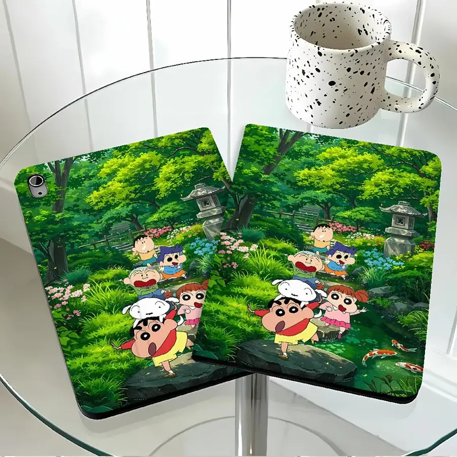 Stream Forest S-Shin-C-Chan with Pencil Slot Case for Apple iPad Pro11 13 Air 11 13 M4 M3 M2 A16 2026 10th 7/8/9th Air 4/5/6th