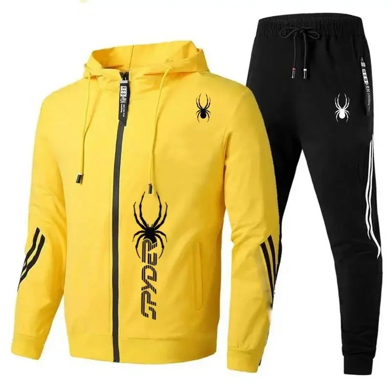 2024 Spring Autumn New Men\'s Sportswear Set Zipper Jacket+Pants 2-piece for Fashion Casual Jogging Suit and leisure