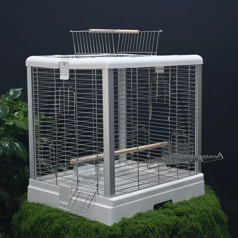 Stainless Steel Bird Cage Rectangular Wire Cage for Parakeet Cockatiel Parrot Breeding