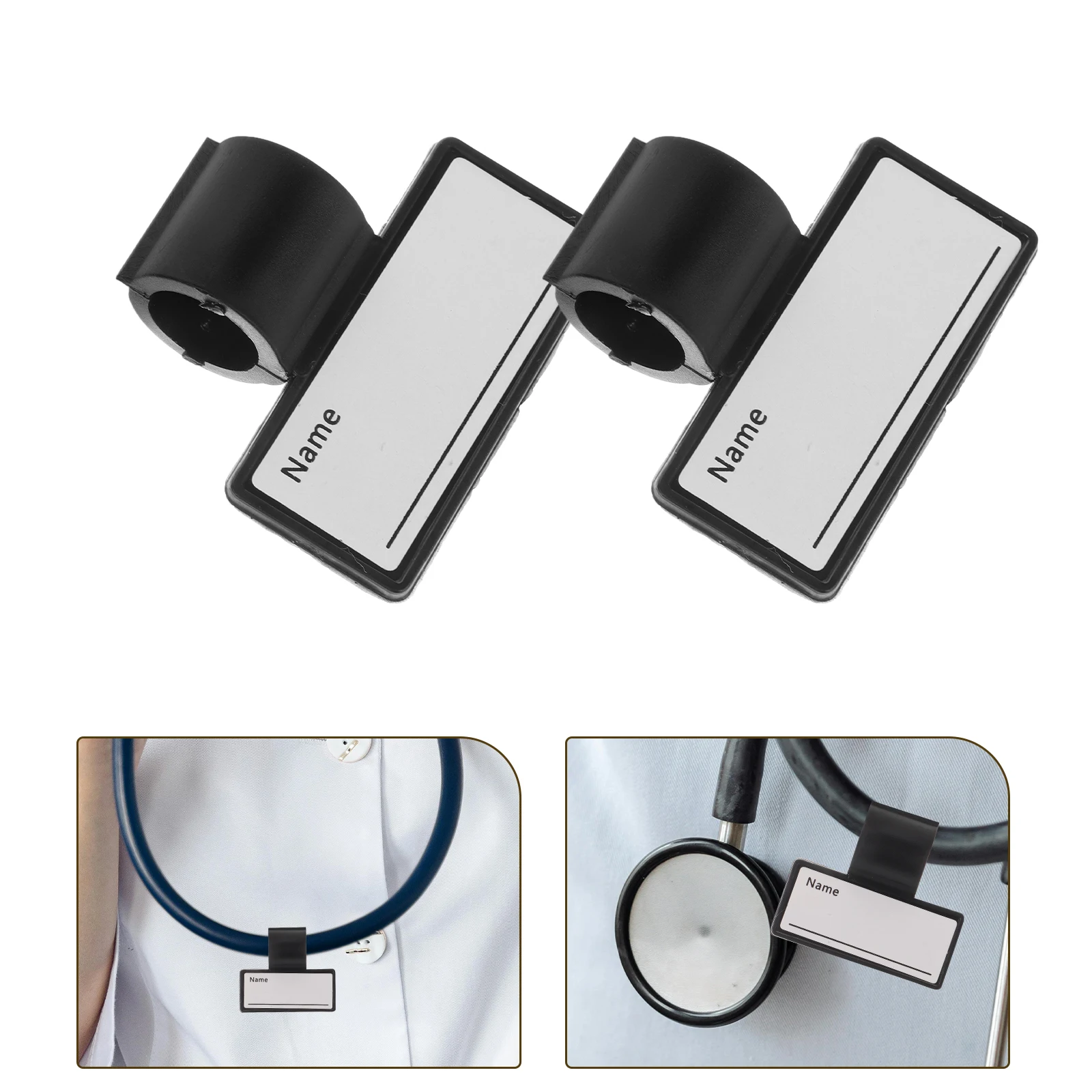 

12pcs Name Plastic Name Holders Portable Identification Tags Id Stethoscope Tube Tags Medical Equipment Labeling Stethoscope