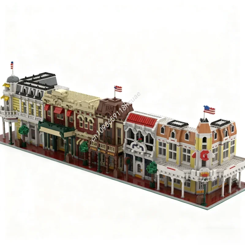 

8121 деталь MOC-конструктора: Трехсекционная модульная модель здания, игрушки-блоки, набор для творчества DIY, архитектурный конструктор, подарки на Рождество для детей