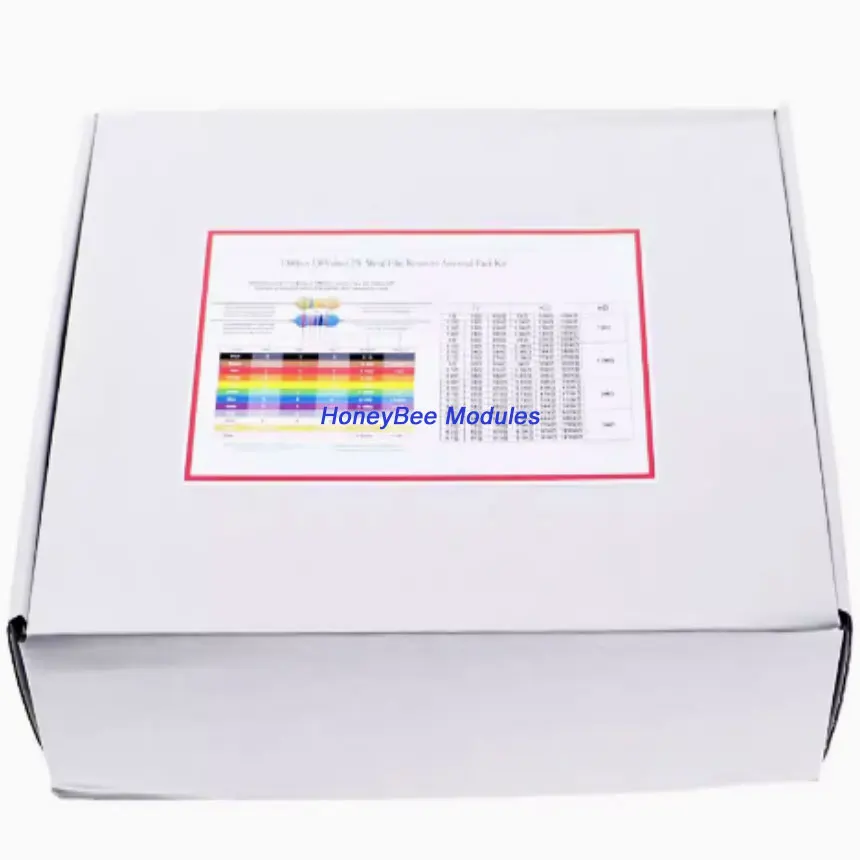 Boxed 1300 pcs 130 types 2W Metal Film Resistor Packs Direct Insertion Colour Ring Resistors Full Range Component Packs