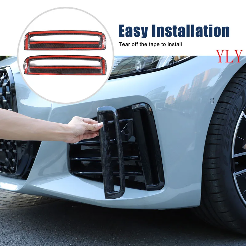 

2Pcs Real Carbon Fiber For BMW 4 Series F26 G26 2022-2026+ Car Front Fog Light Frame Decoration Sticker Protection Accessories