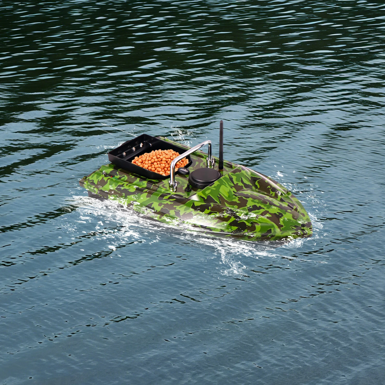 Camouflage ABS GPS Visaas Boot met 500m Afstandsbediening 3.31lbs Laadvermogen Motorsysteem voor Lange Afstand Aas Implementatie