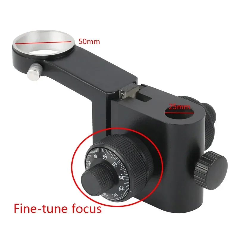 Fine Adjustable Focusing Holder 50mm Diameter Install Digital Microscope 25mm Support For 180X 300X 200X 500X C Mount Lens