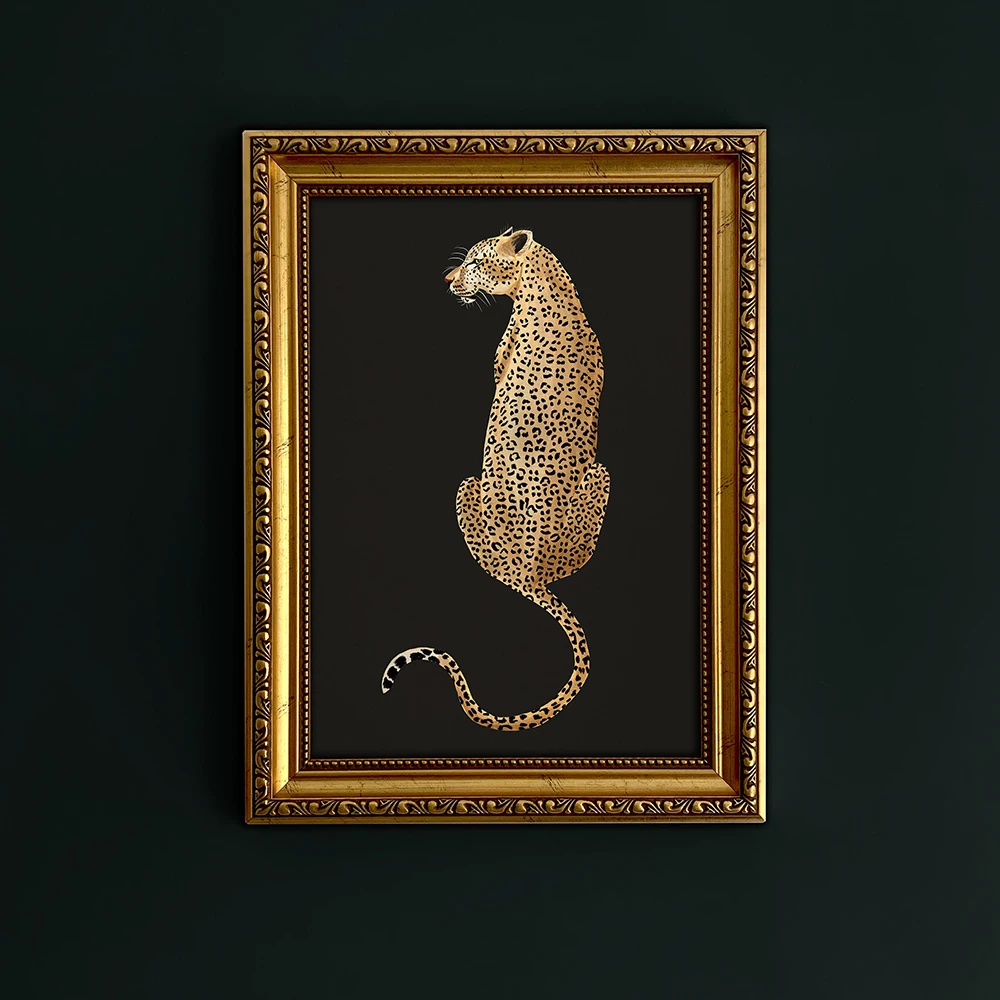 Black Cheetah Posters And Prints classy Animals Decorative Wall Pictures Leopard Canvas Paintings For Living Room Cuadros Decor