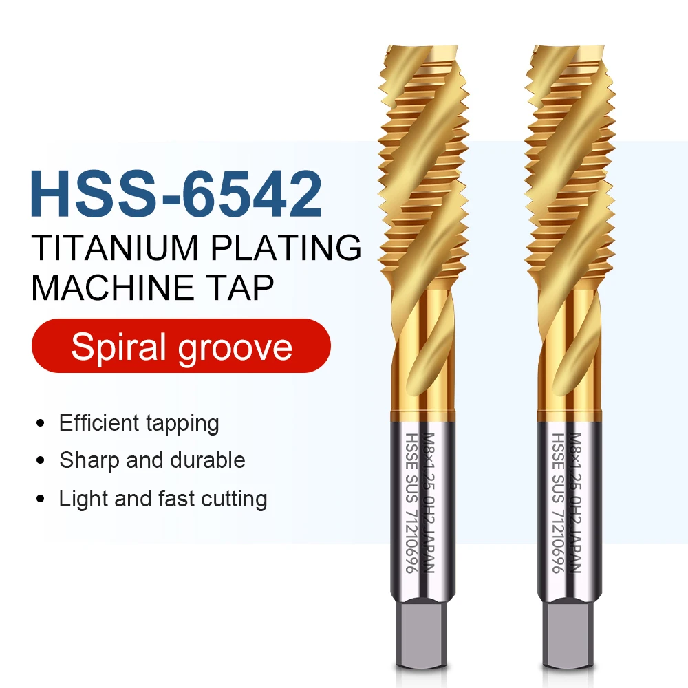 M2 to M24 Machine Screw Tap Spiral Metric Thread Tap For Stainless Steel Titanium Coated Threading Tool