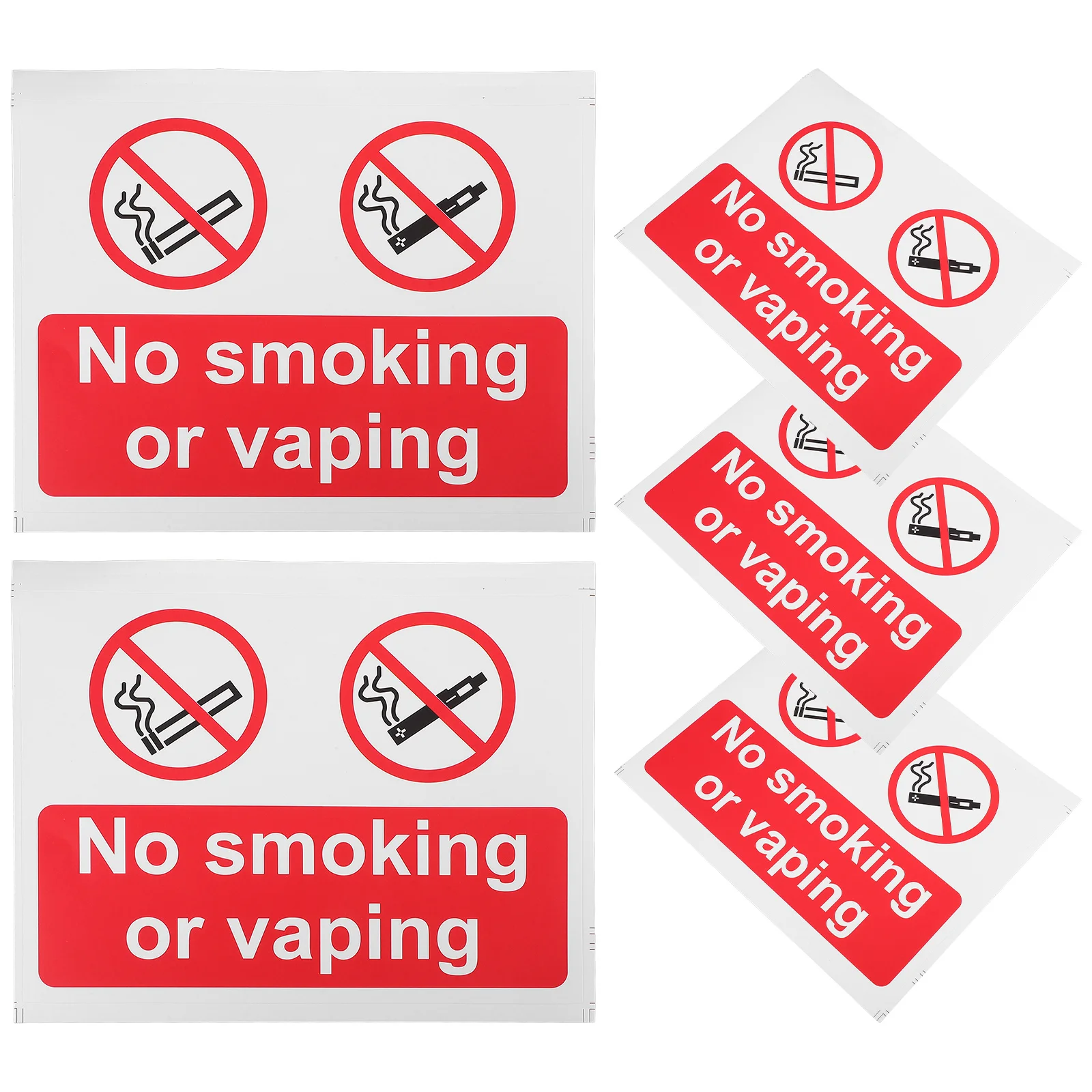 

5Pcs Safety Stickers Bright No Smoking Warning Labels for Vehicles Business Premises Fire Doors Outdoor Walls Easy Apply Remove