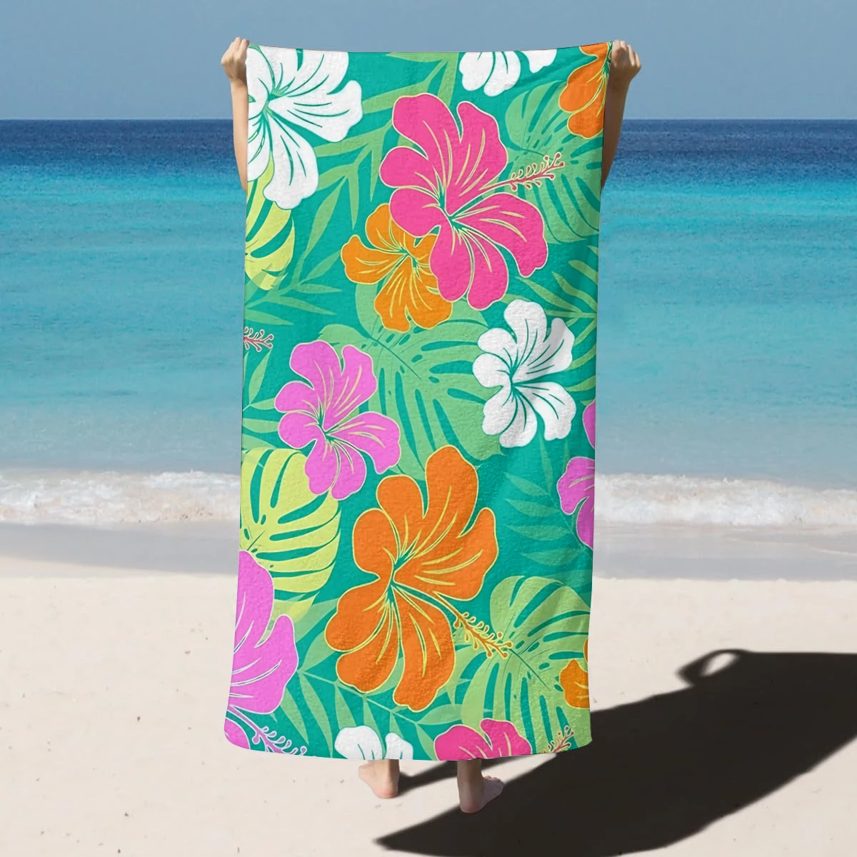 1PC Towel vintage flower leaves Drawing art for family friend Quick-Dry Beach Towel For Yoga Tourism Beach GYM Camping Swimming
