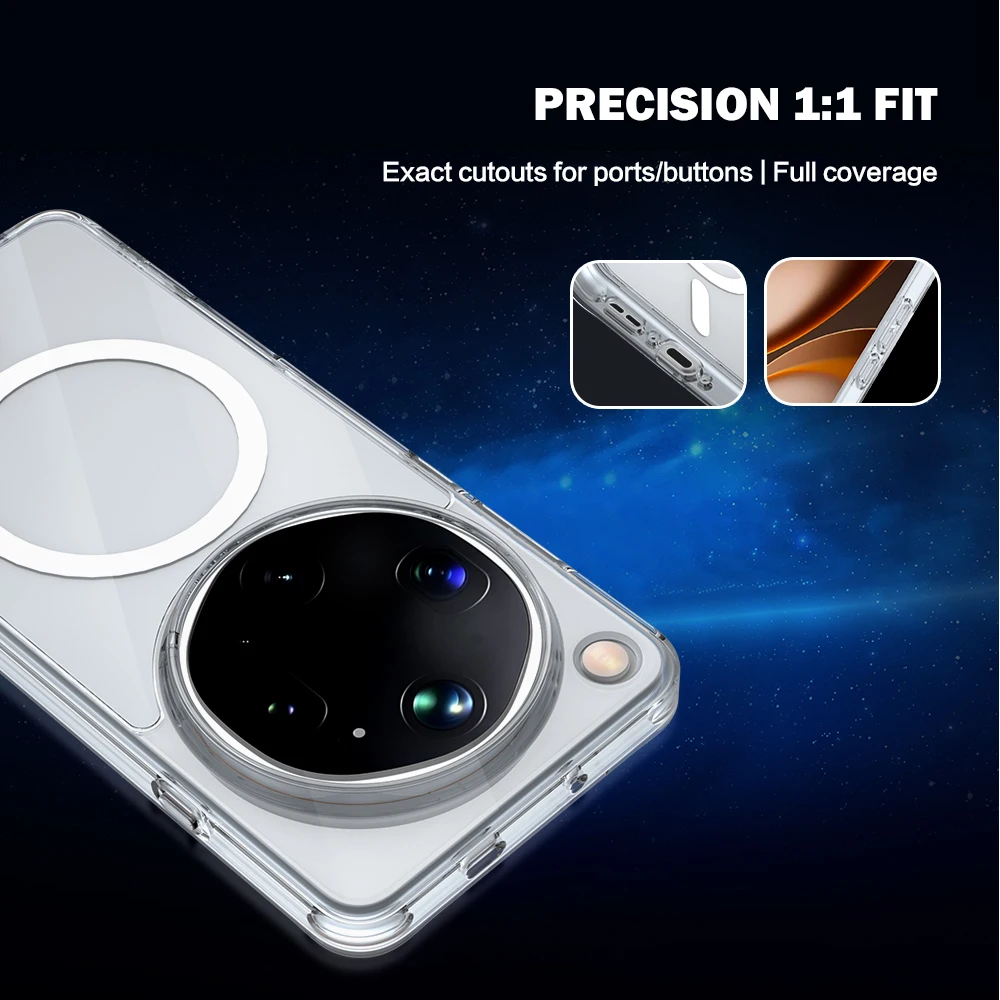 Magnetische Hartschalenhülle aus TPU+PC, transparent, stoßfest, für Oppo Find X9 Ultra – Detail 8