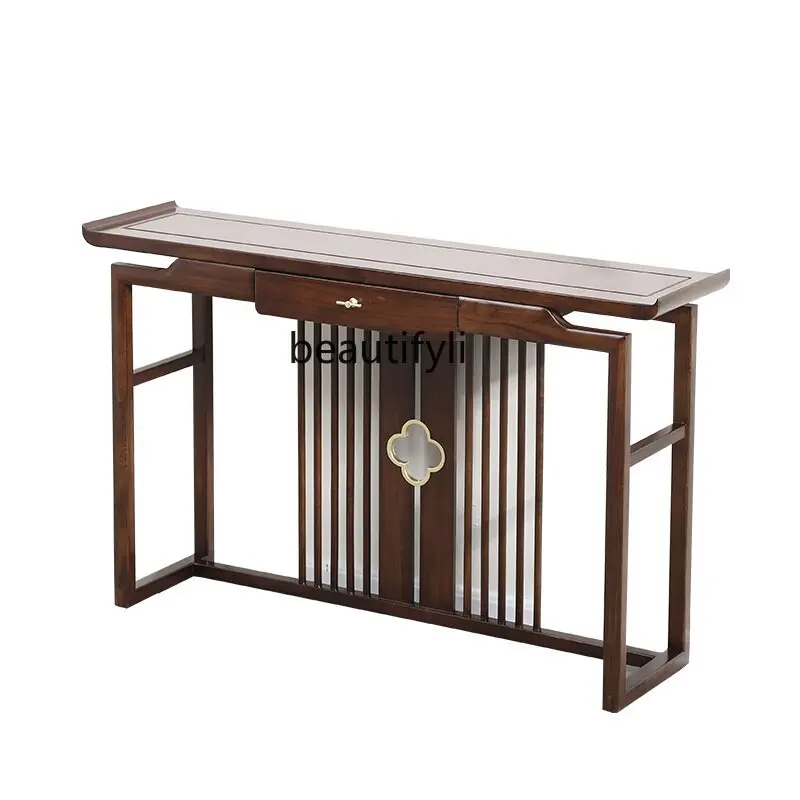 

New Chinese Style Console Tables Solid Wood Altar a Long Narrow Table Old Elm Console Entrance Cabinet