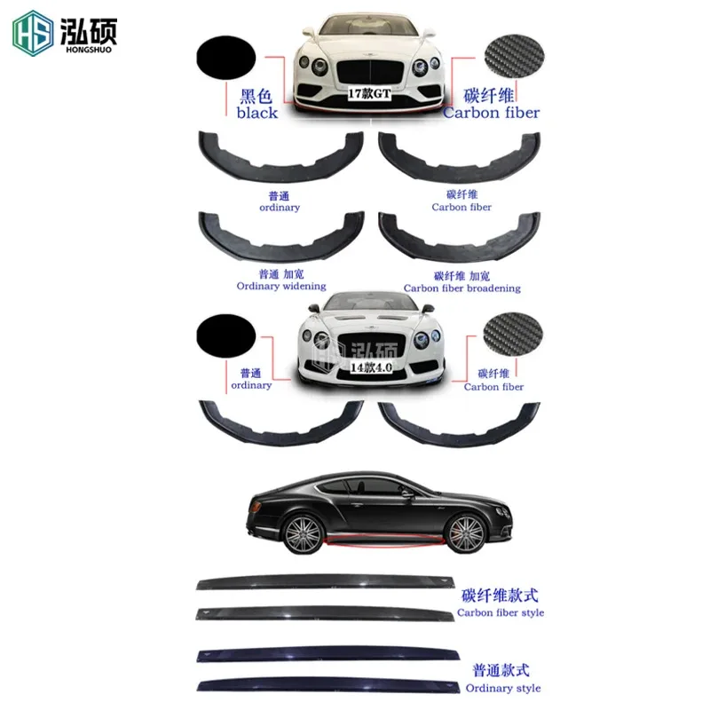 Hot Selling Body Kit for  Continental Gt Upgrade Car Bumper Assembly Engine Hood Side Skirt Fender Led Headlight Bodykit