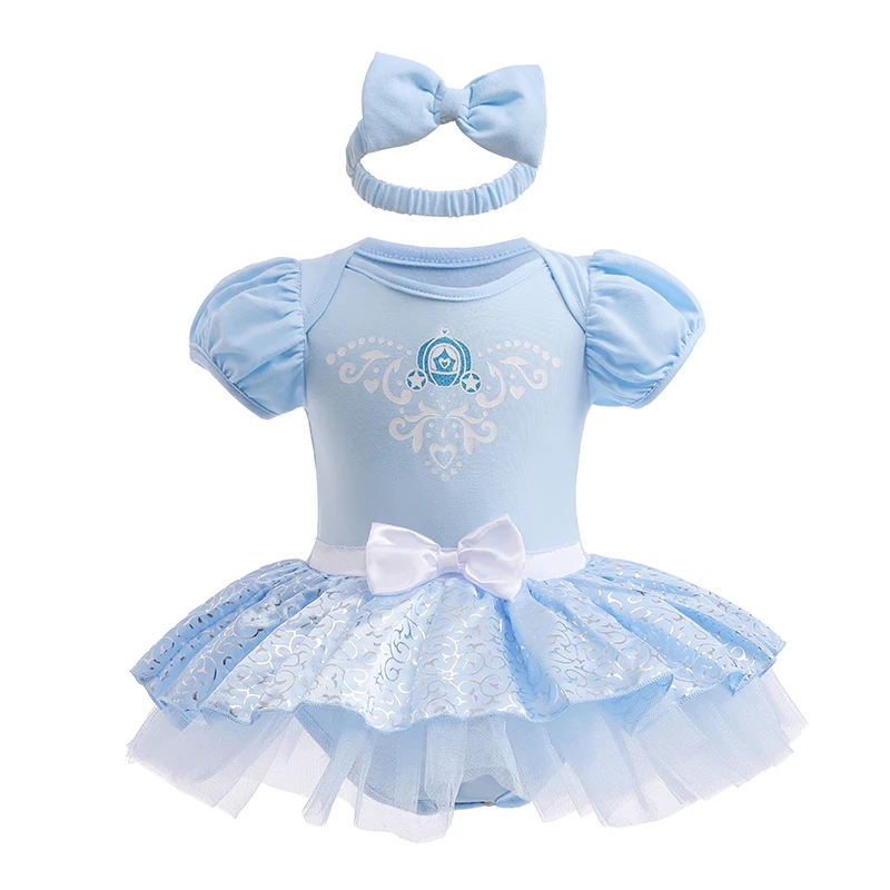 Baby Romper TUTU Dress With Headband Infant Baby Princess Girl Clothes Size 3-18M Cute Design Baby Dress Party Costumes