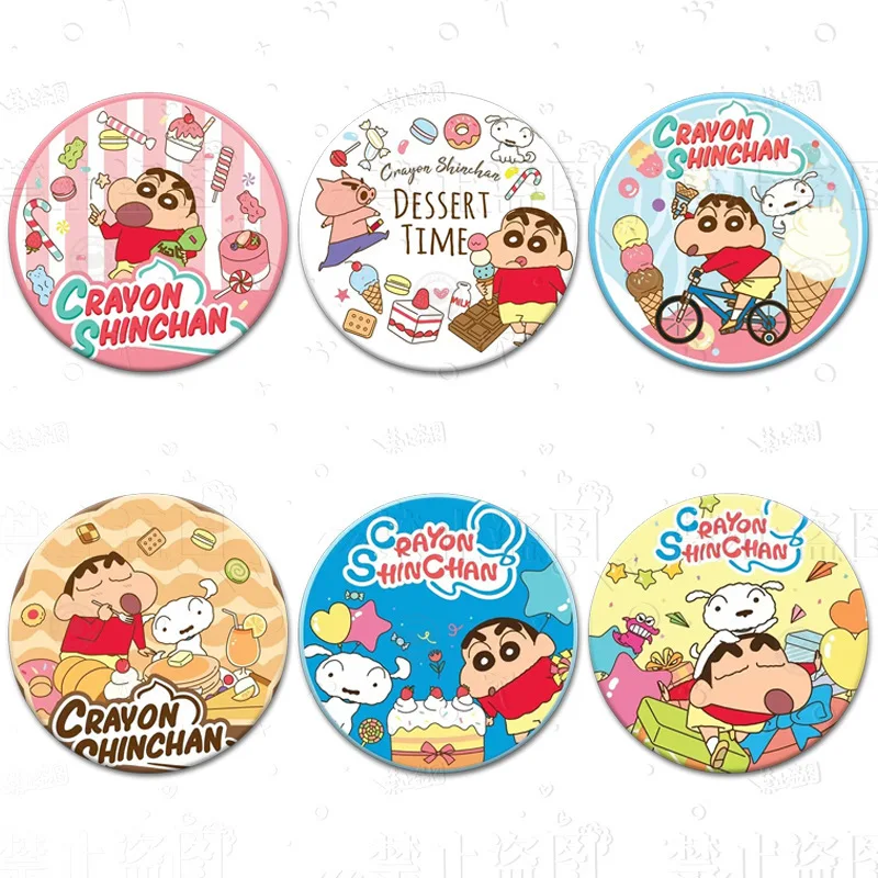 New Crayon Shin-chan Cartoon Cute Badge Anime Peripheral Kawaii Personalized Design Bag Hanging Clothing Decoration Badge Gift