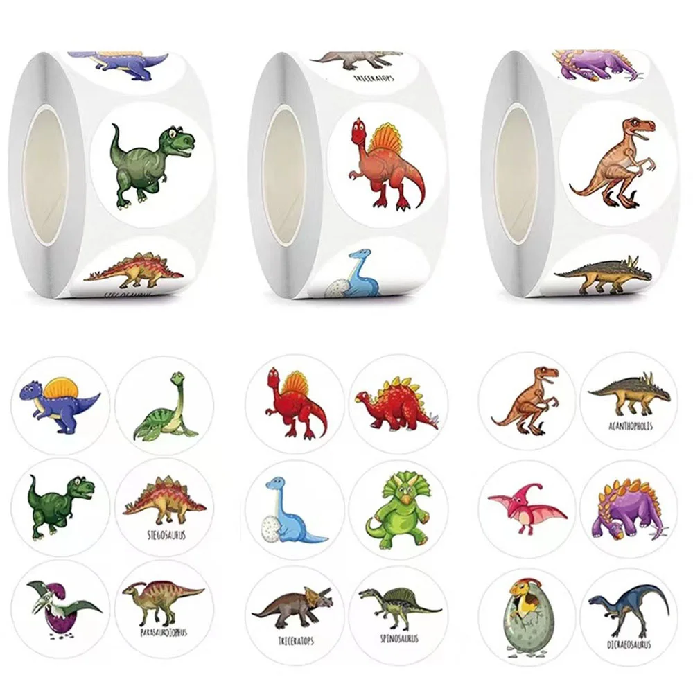 500 Stücke Cartoon Dinosaurier Tier Aufkleber Telefon Computer Koffer Wasserflasche Aufkleber Verpackung Siegel Aufkleber Kinder DIY Etikettenpapier