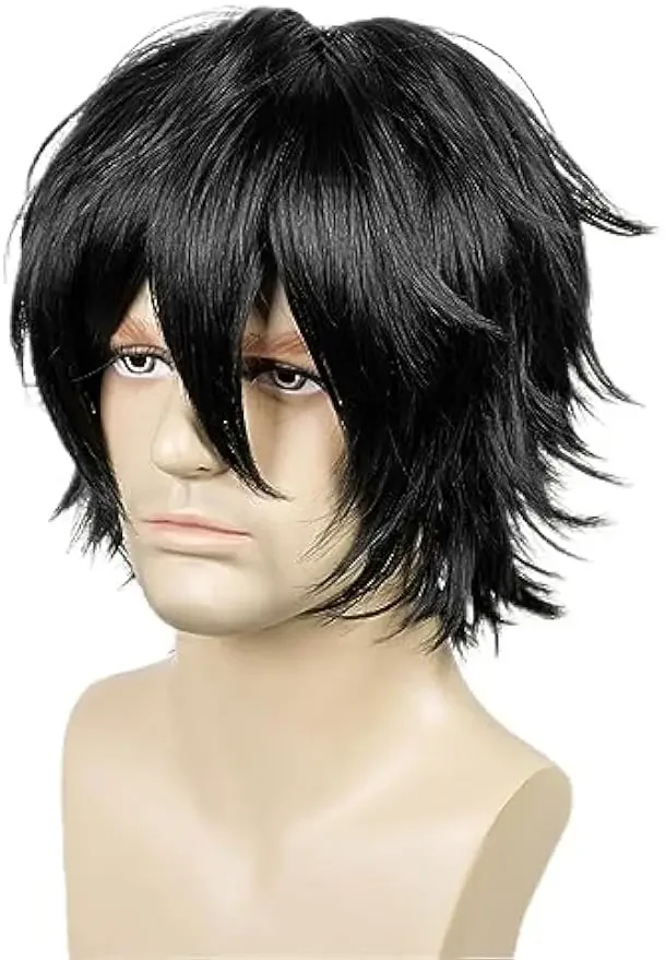 

Black Wig Short Fashion Spiky Layered Anime Cosplay Wig Halloween Christmas Carnival Dress Up Pretend Play Party Wig Gift