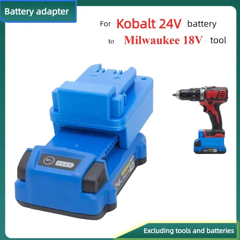 Battery Converter Adapter for Kobalt 24V MAX Battery TO for Milwaukee 18V Battery Cordless Drill Tool Converter (Only Adapter)