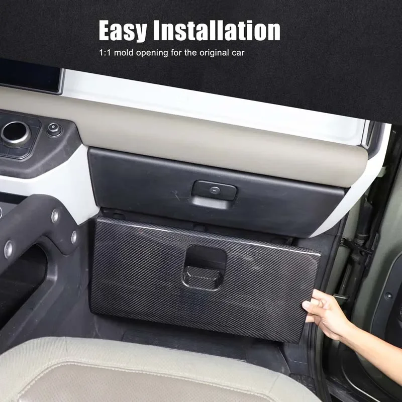 

1 шт., настоящее углеродное волокно для Land Rover Defender 90 110 130 2020-2025 + автомобильная панель перчаточного ящика, декоративная наклейка, аксессуары