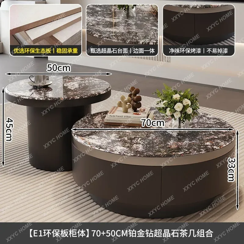 

M light luxury super crystal stone storage coffee table combination household small apartment high senseP