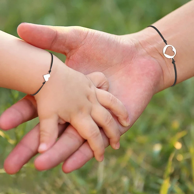 2 Pieces First Day of School Bracelet Heart Matcing Wristband Bracelet Anxiety Separation Jewelry for Daughter Girl