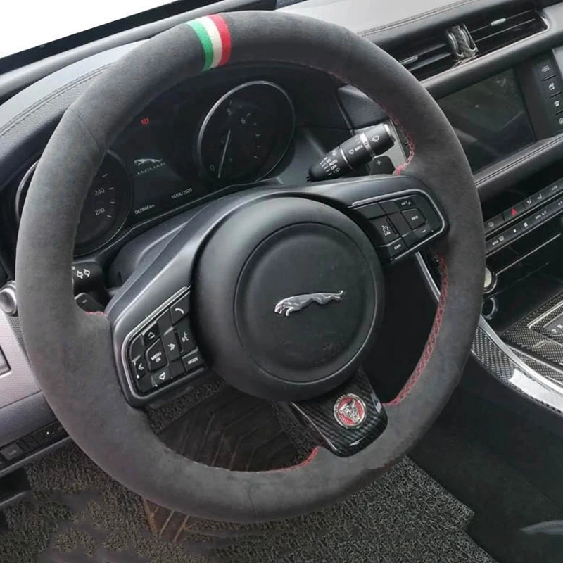 Pokrowiec na kierownicę samochodową zamszowy do Jaguar F-PACE F-TYPE XEL XF XFL E-PACE XJ Pokrowiec na kierownicę Auto Interior